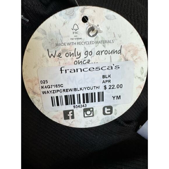 NWT Francesca’s‎ Franki Wayzip Crew Top - M - Picture 5 of 7